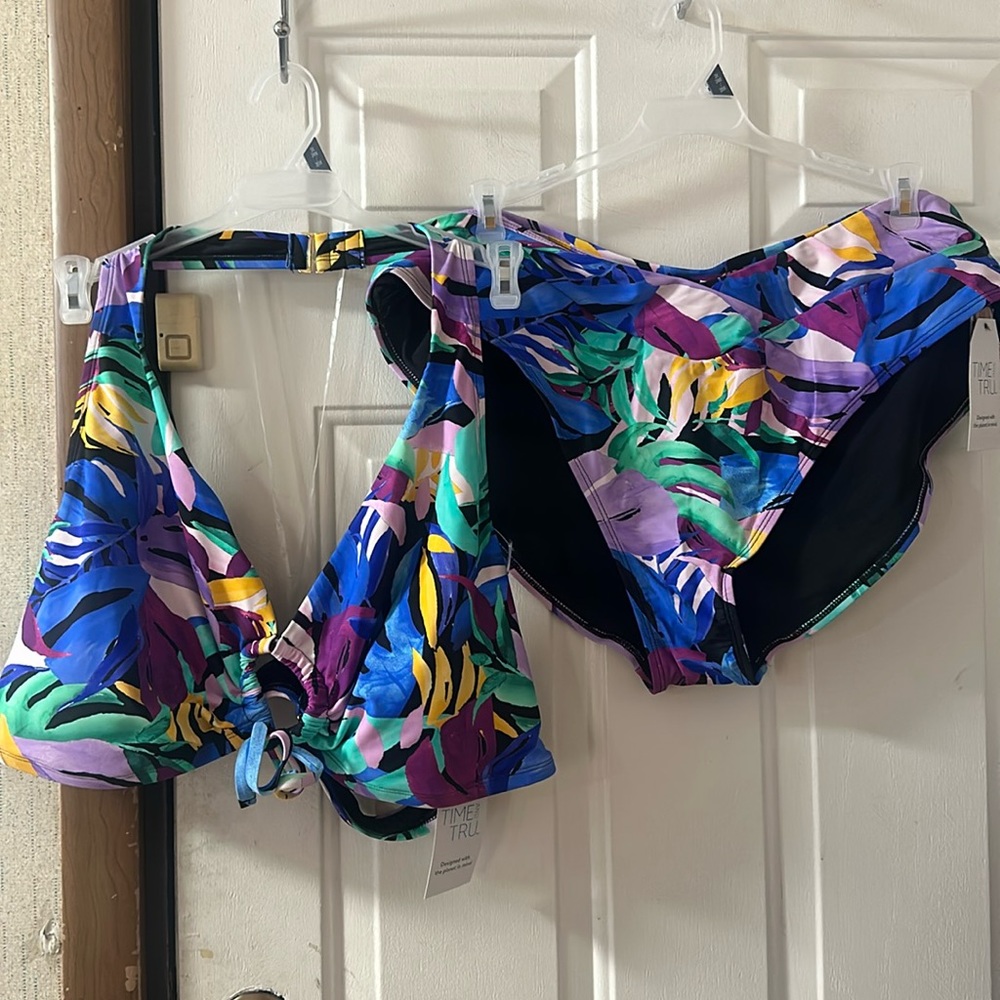 TIME AND TRU WILD TROPIC BIKINI SWIMSUIT: NWT: SIZE 3X